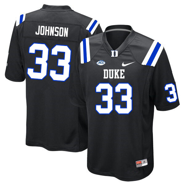 Men #33 Leonard Johnson Duke Blue Devils College Football Jerseys Sale-Black
